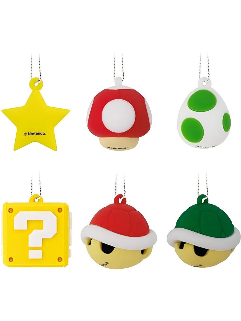 Super Mario 1" Miniature Christmas Ornaments, Set of 6 Mini, Shatterproof